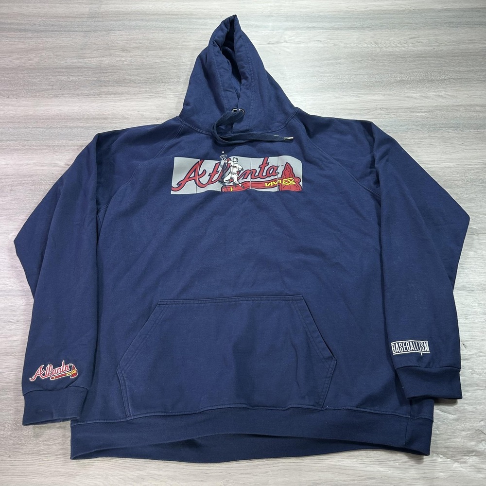 Atlanta Braves Hoodie‎ Mens Large MLB Baseball Pullover Sweatshirt Baseballism